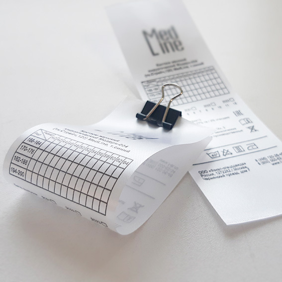 сатиновая этикетка размерник